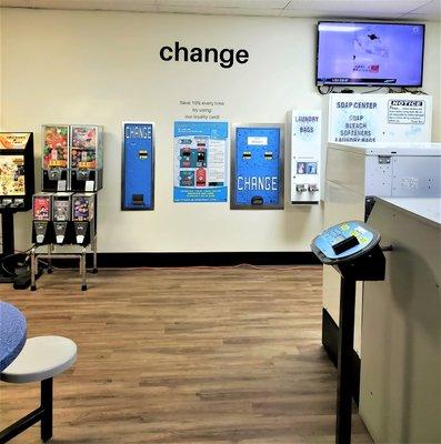 Change provided as well as credit card and loyalty card accepted