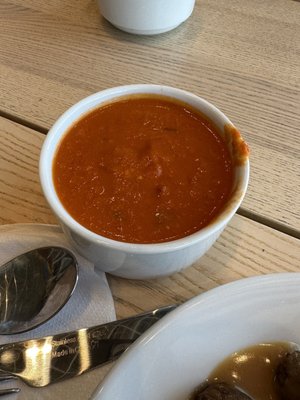 Homemade tomato/feta/spinach soup.