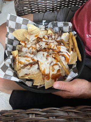 Pulled pork nachos.