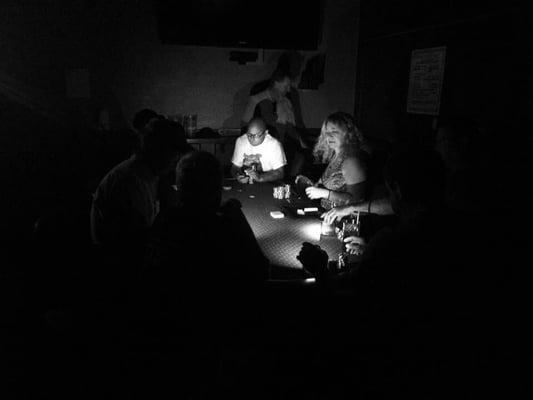 The night the lights went out. Live Poker at Whiskey Creek continues!