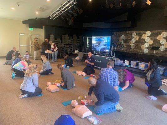 Learning First aid and Basic Life Support at Eagle Ridge Church in Menifee, CA