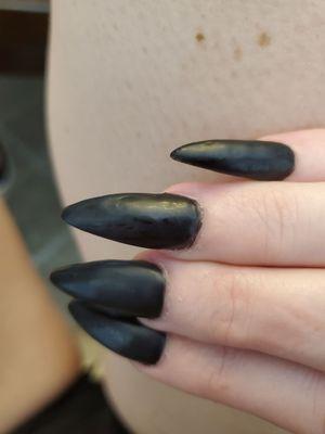 Ring finger has dents and is not completely matte.