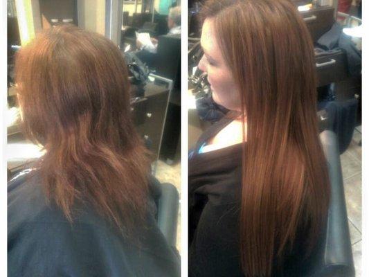 Before & After Non Braided Weft Sew In Hair Extensions