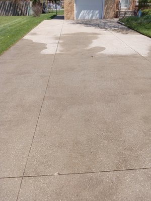 Driveway after pressure washing