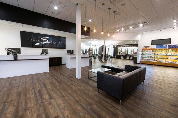 Come visit the gorgeous modern Valley West Mall location of Serenity Couture, the best salon in West Des Moines, IA.