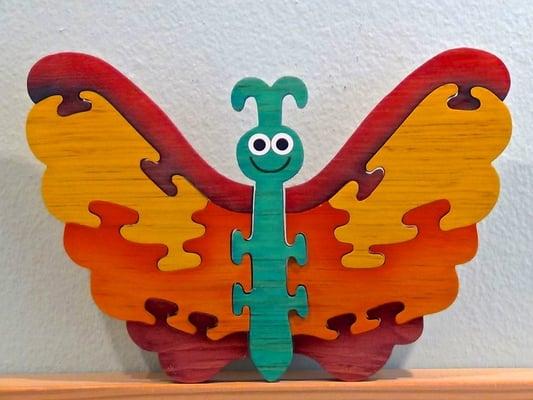 Hand-made eco-friendly children's wooden toy puzzles, keepsake boxes, & picture frames; stained with natural safe water based paints