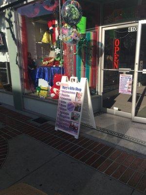 Front of store which is overlooking Main St.