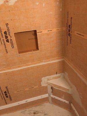 Schluter System Kerdi Shower installation.