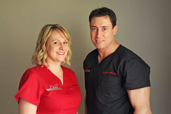 Dr. Shayne Webb and his sister and Office Manager,  Jaclyn King.