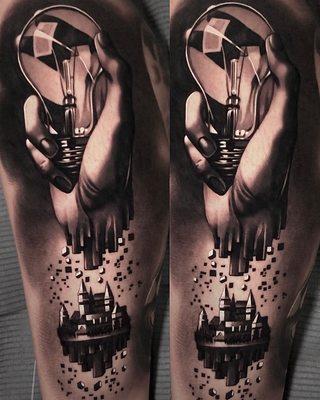 Black and grey tattoo done by BMC artist AJ