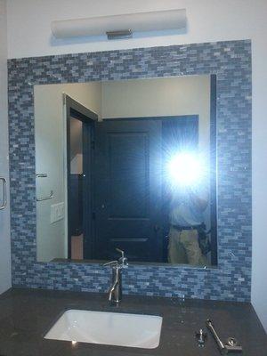 Gorgeous tile mirror.