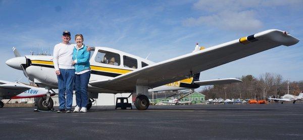 Happy couple, Cindy and Don, after their discovery flight!