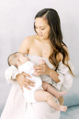 Dresses borrowed from client closet, in studio photography