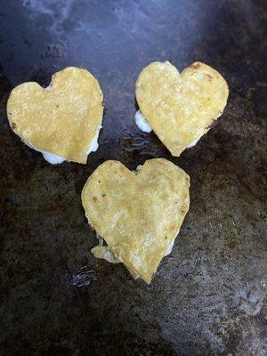 Heart shaped mulitas for Valentine's Day