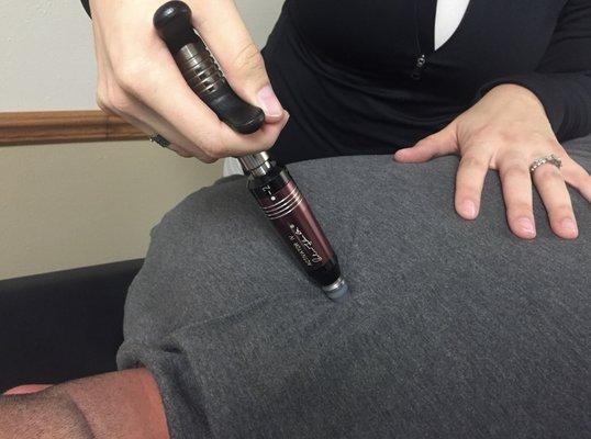 Dr. Luke uses the Activator instrument, a safe, effective, and gentle chiropractic treatment, there is no cracking or twisting.