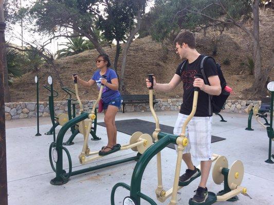 Ellipticals in the fitness section of the park