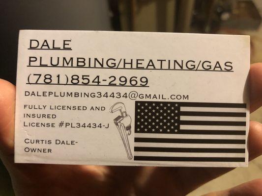 Dale Plumbing contact info