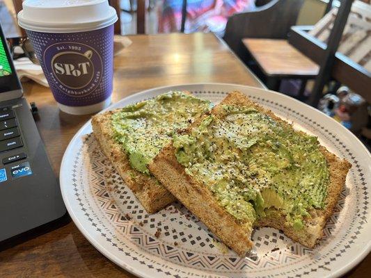 Cappuccino and avocado toast