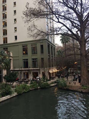 Patio from the bridge nearby.