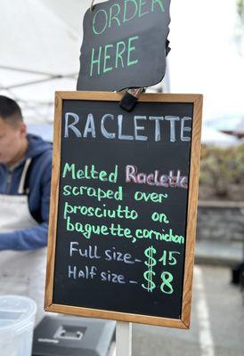 Racelette Menu