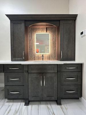 Jarlin Cabinetry. Bathroom Display. Led/Bluetooth Mirror