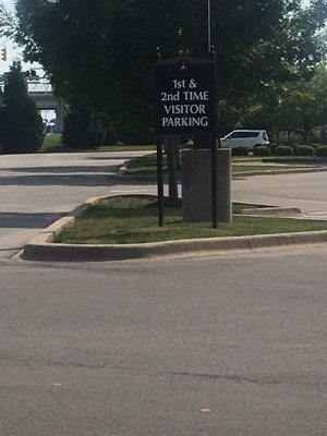 First and second time visitors can park up front.