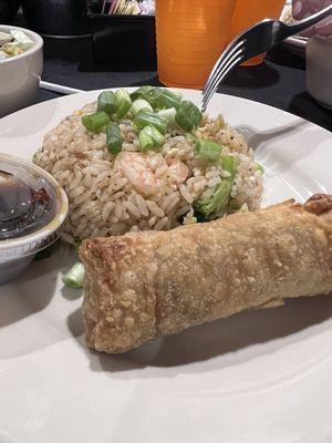 Shrimp fried rice & homemade egg roll