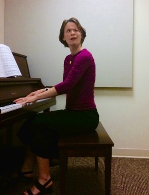 Typical Teacher Mode. I'm at the piano, I'm listening hard. . . and I'm reacting to what I hear. Usually I do it with humor.