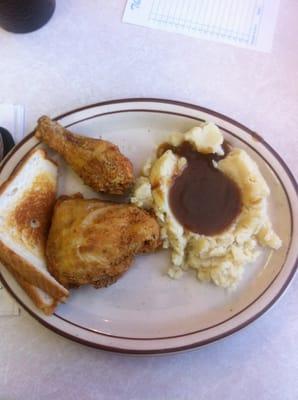 1/4 Fried Chicken with Mashed Potato