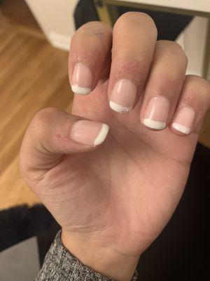 Nails look like the lady's face