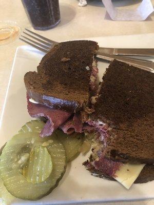 Reuben with sweet pickles