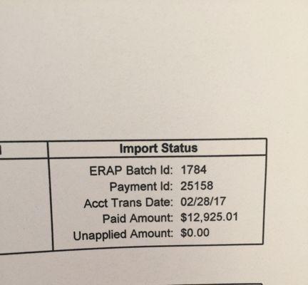 $12,925.01 USD. My bill for a less than 30- minute routine check up!