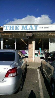 The front view of laundry mat