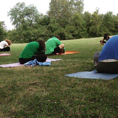 Outdoor yoga in nature