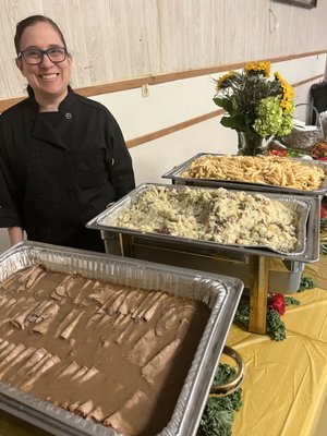 Roast Beef Mashed Potatoes and Mac-n-Cheeae Luncheon Buffet!