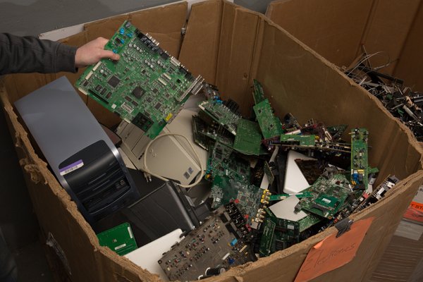 Paper Tiger does electronics recycling too! Check out website for full details on what can be accepted.