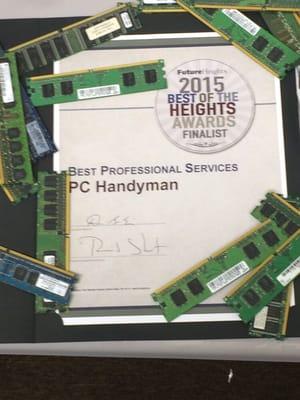 Finalist in 2015 best of the heights for professional services