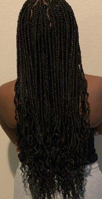 Medium waist length box braids