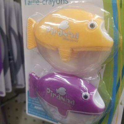 Pirahna shaped pencil sharpeners