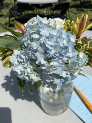 Thoughtful table decorations at today's event-Floats with Grandparents" 4/22.