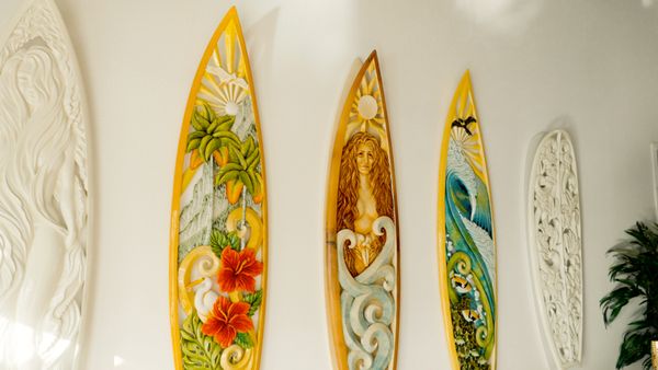 Hand craved surfboard collection