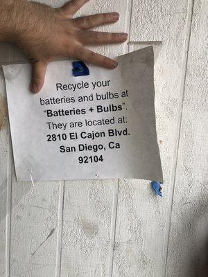 Place to recycle batteries and bulbs