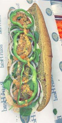 Sub with tuna and veggies