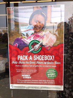 Pack a shoebox drive