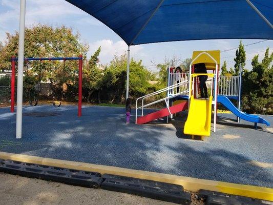 Outside playground for physical movement.