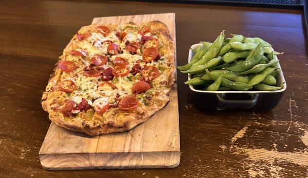 Pepperoni Flatbread, Edamame