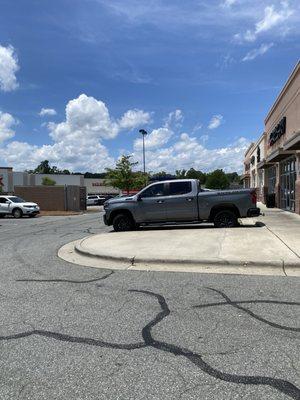 Parking in front of the store