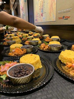 Dominican stewed chicken with rice and black beans