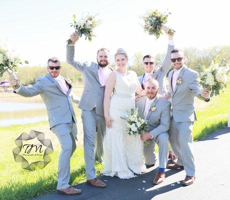 Bride and groomsmen