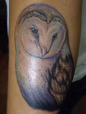 Owl Portrait Tattoo